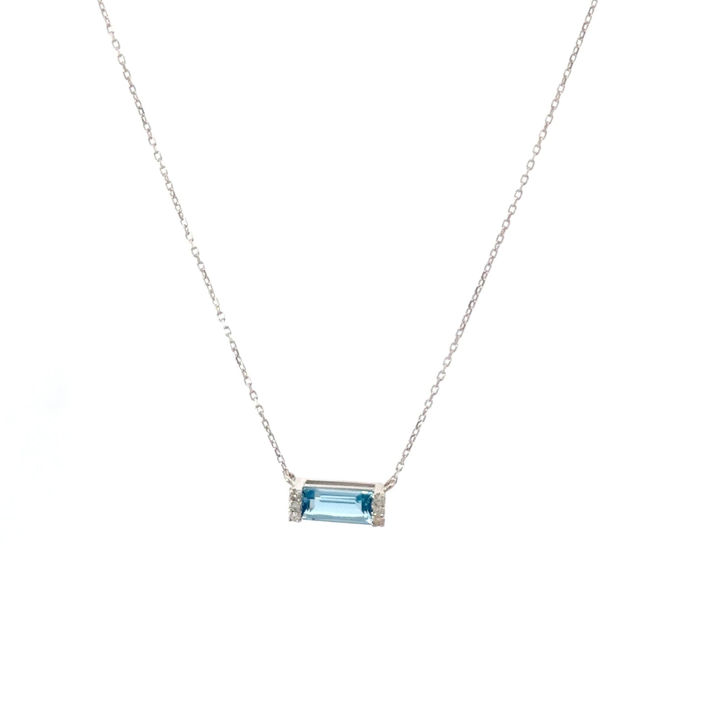 Natural Blue topaz and diamond necklace