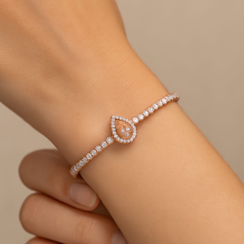 Pear-shape morganite tennis bracelet