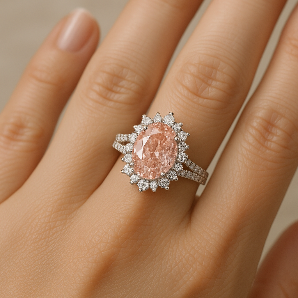 Fancy pink diamond ring