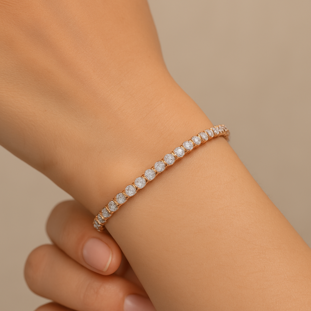Rose gold tennis bracelet