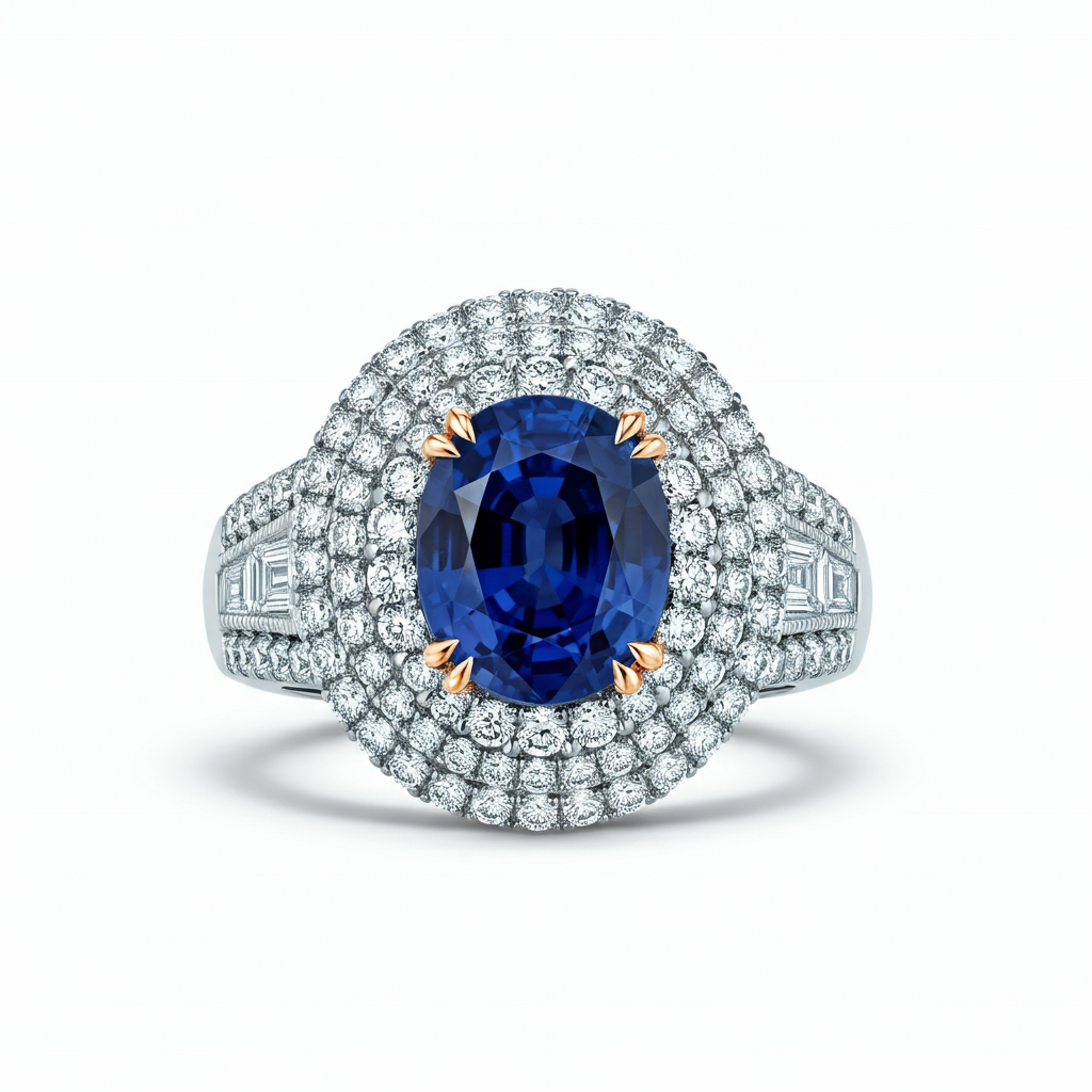 Infinity blue sapphire ring