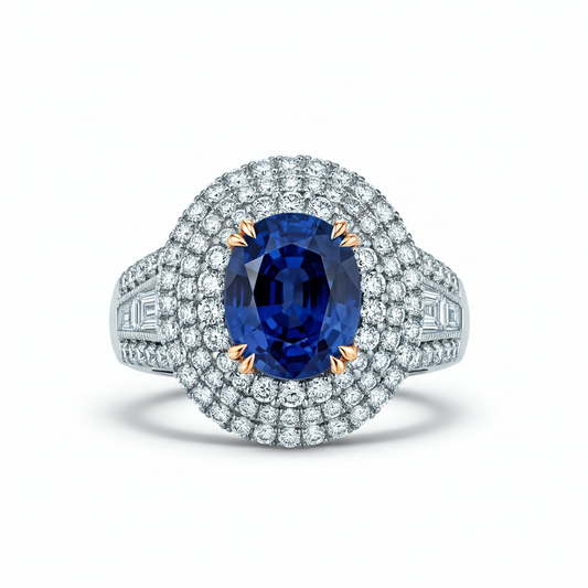Infinity blue sapphire ring