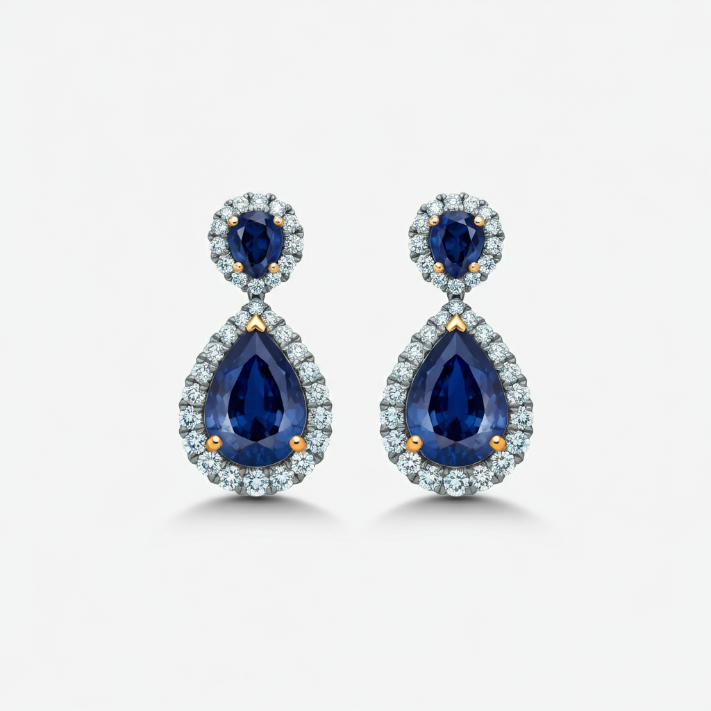 Blue sapphire drop earrings
