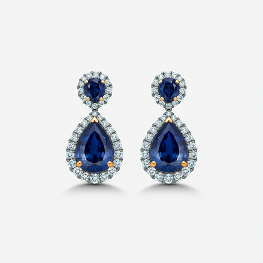 Blue sapphire drop earrings