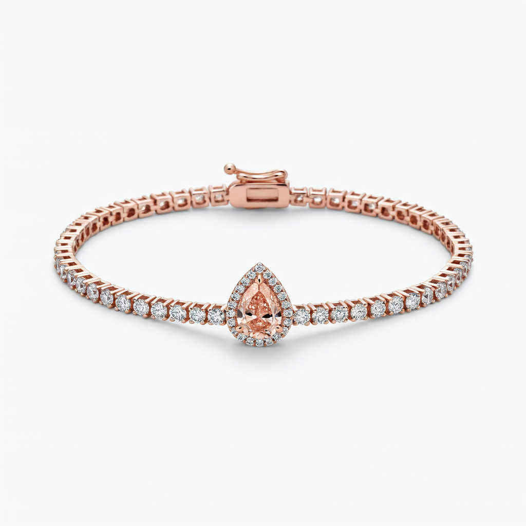 Pear-shape morganite tennis bracelet