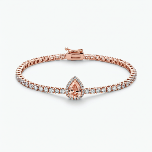 Pear-shape morganite tennis bracelet
