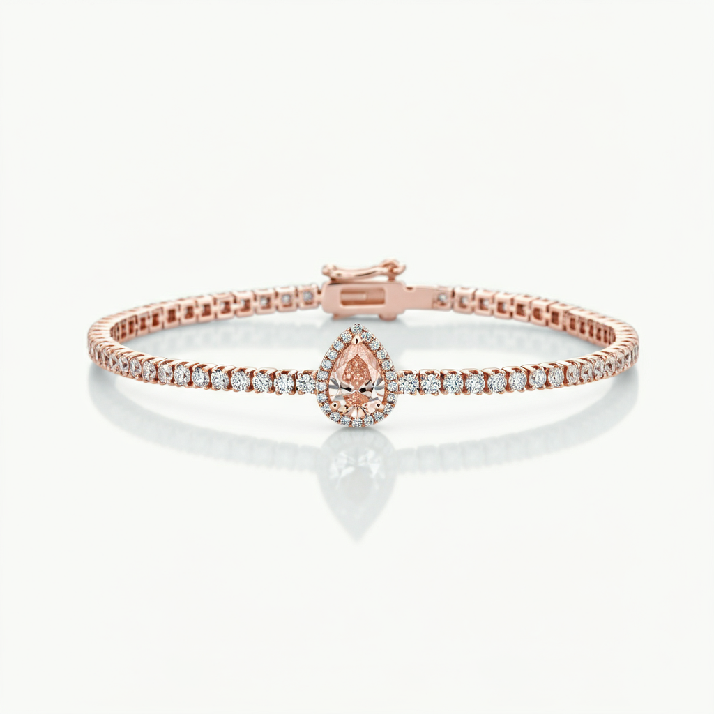 Pear-shape morganite tennis bracelet