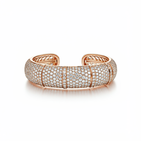 Rose gold diamond cuff