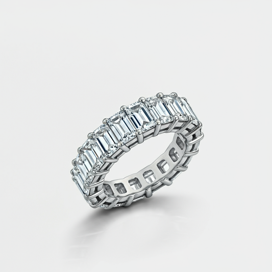 Emerald cut eternity band