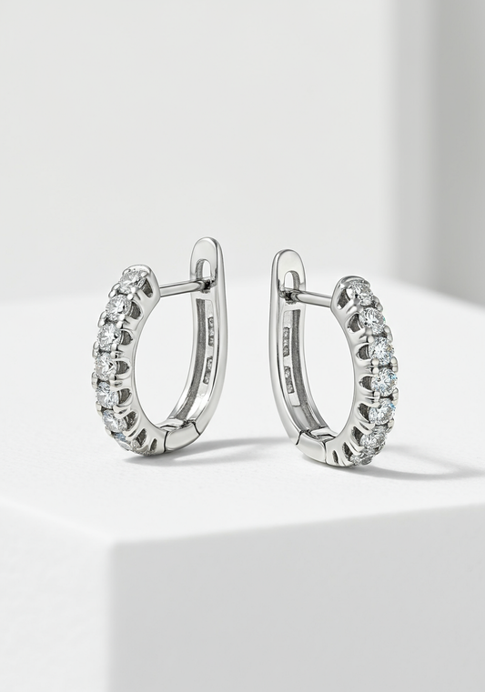 Diamond huggie earrings