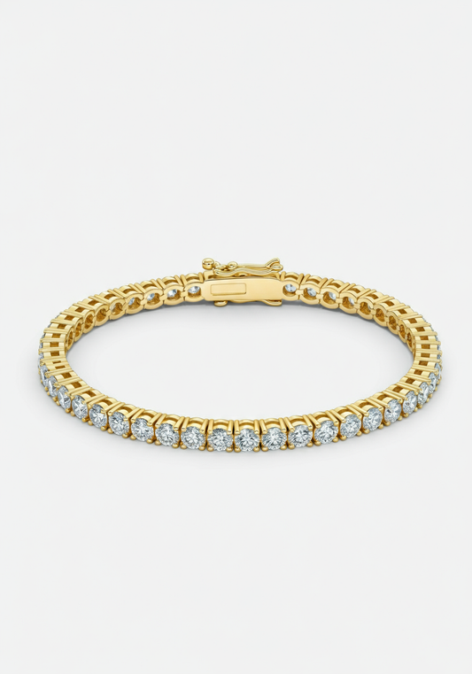 Yellow gold diamond tennis bracelet