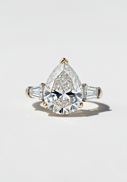 Pear-shape diamond ring
