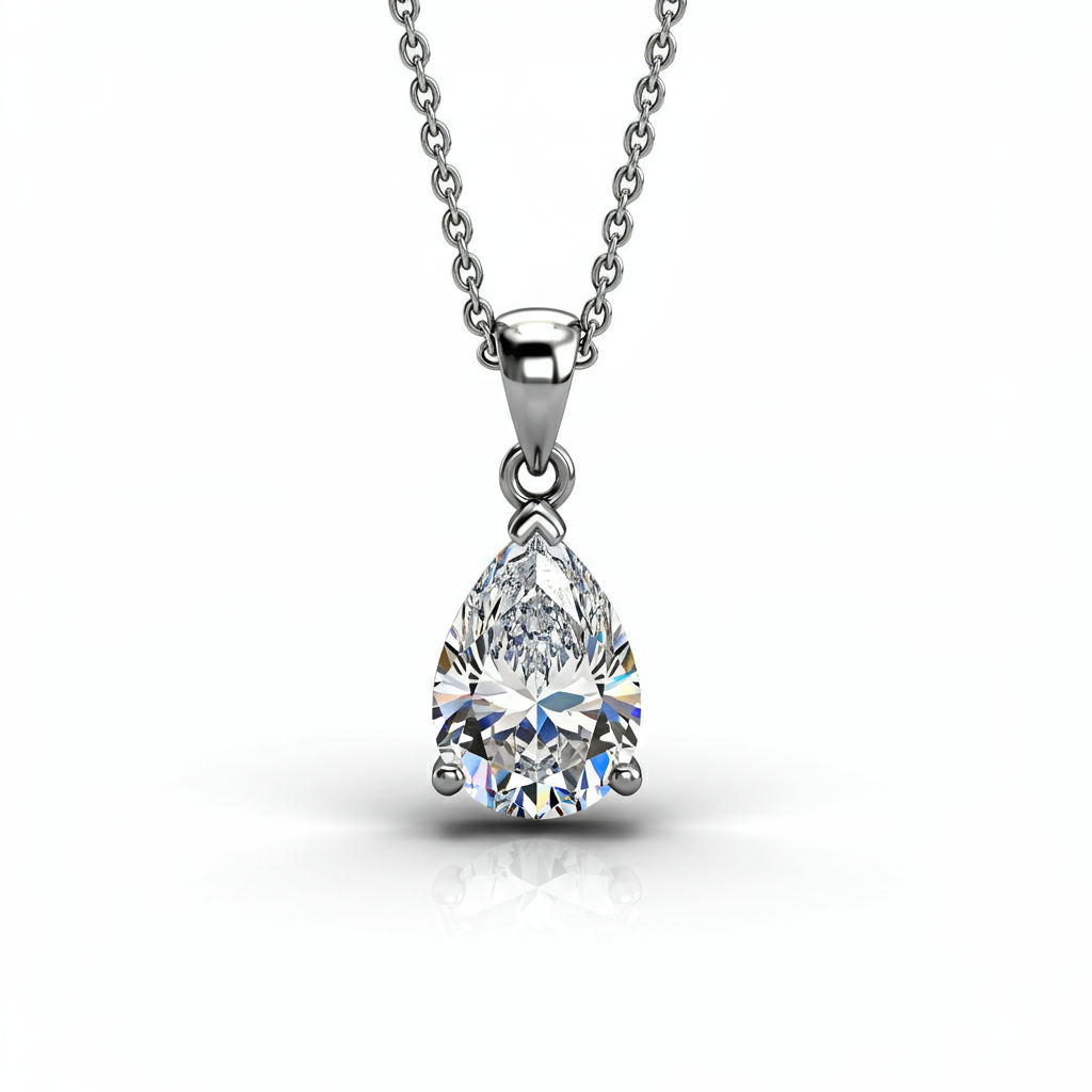 Pear-shape diamond pendant