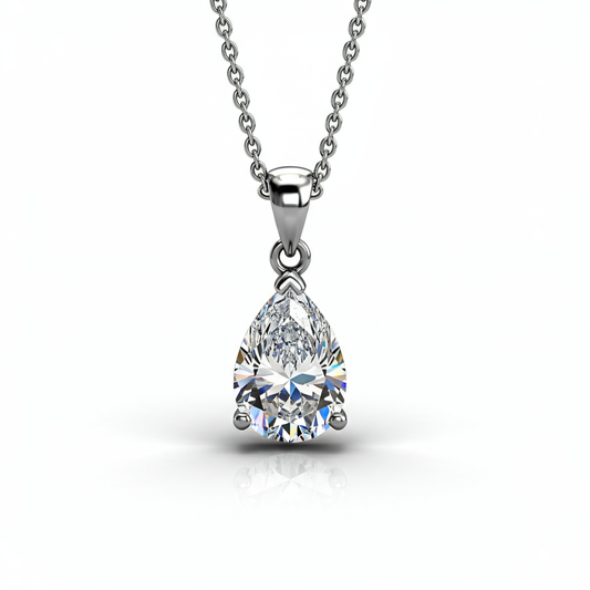 Pear-shape diamond pendant