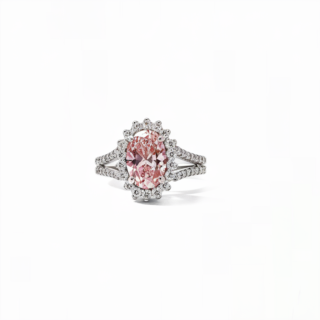 Fancy pink diamond ring