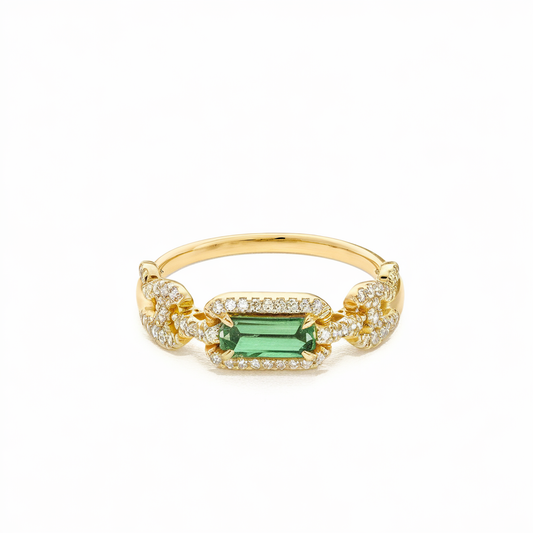 Tourmaline diamond ring
