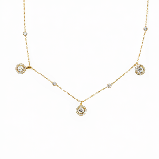 Circle chain diamond necklace