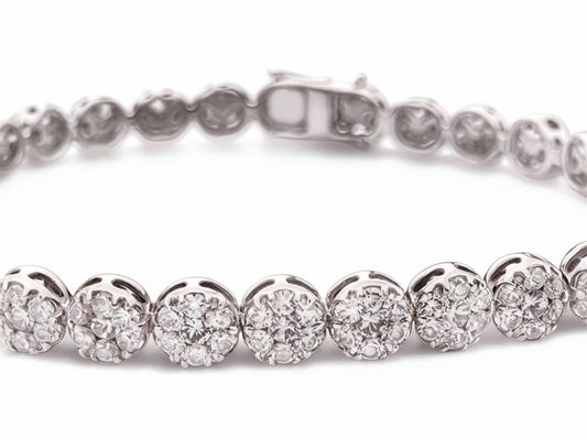 Diamond cluster tennis bracelet