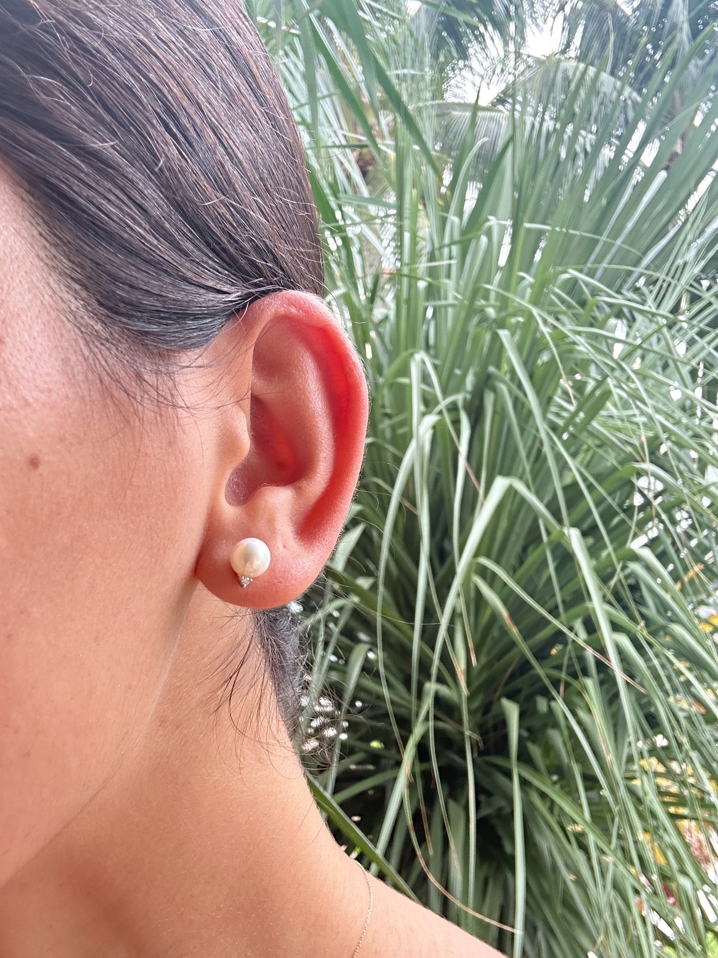 Pearl & diamond earring