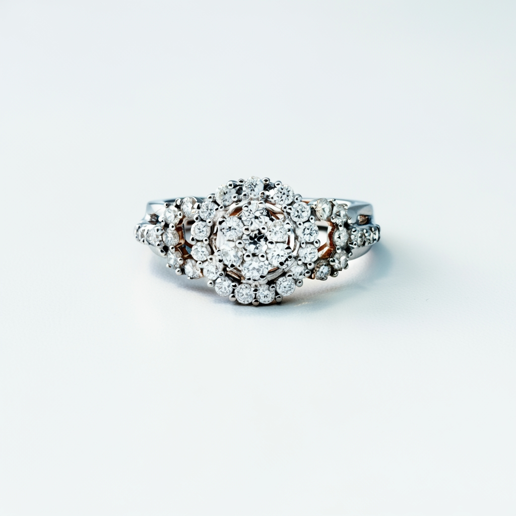 Radiant cluster diamond ring
