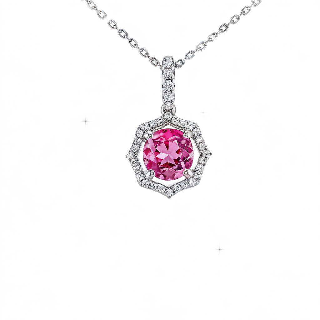 Tourmaline diamond necklace