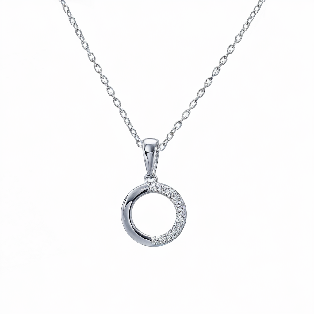 Dainty circle of diamonds necklace